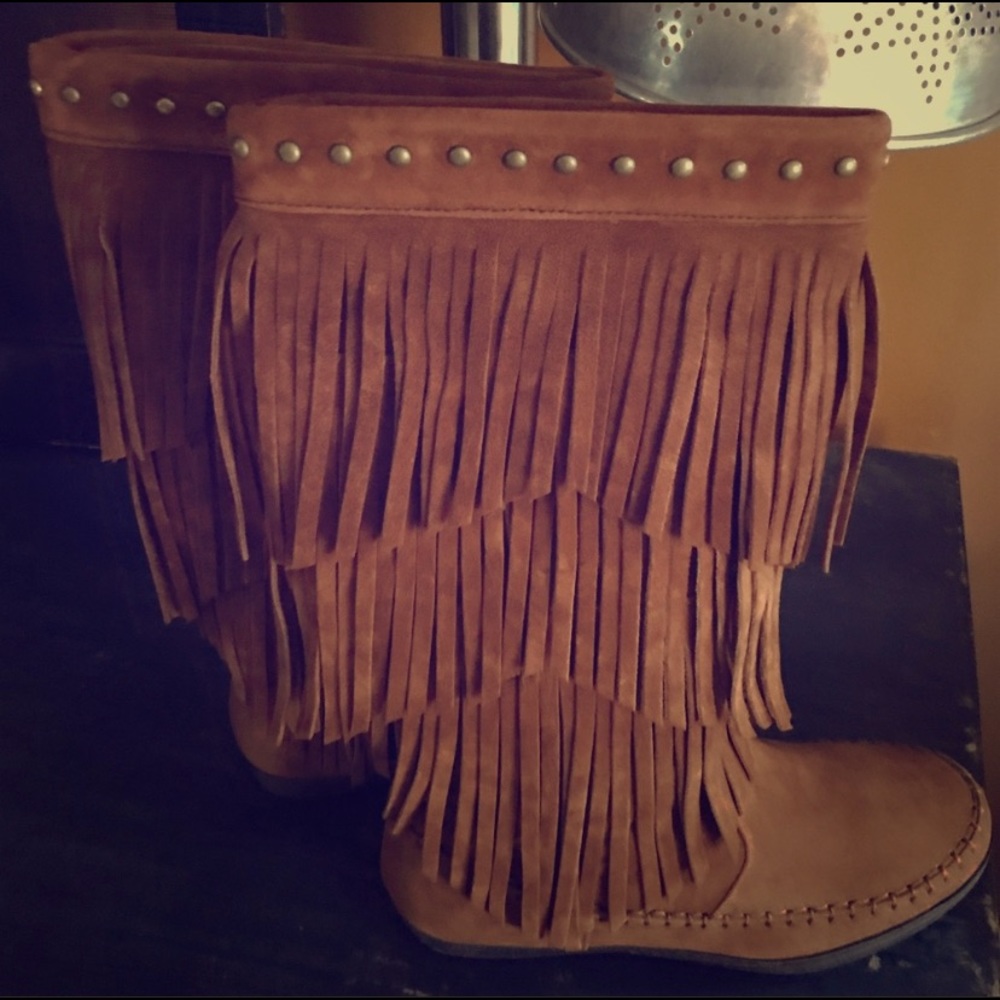 NWB Rampage Brown Tassel Boots Many Sizes Available
